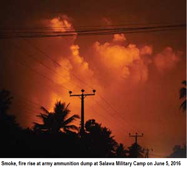 Explosion at Sri Lankan Armoury