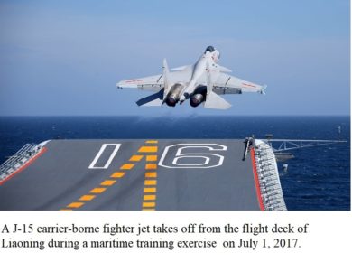 Aircraft carrier Liaoning embarks on voyage, sets fighter jet pilot training history